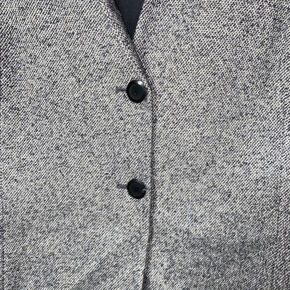 Larry Levine Vintage Black White Tweed 2-Button Long Blazer Jacket Women's 14 - Picture 4 of 7